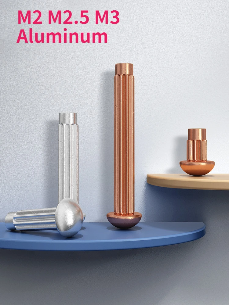 

M2 M2.5 M3 Aluminum Rivets GB827 Knurled Name Plate Solid Half Round Head Rivet