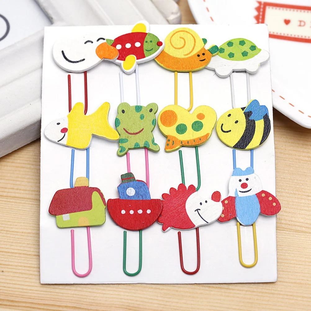 

24 Pcs Paper Clips Cute Fashion Cartoon Animal Paper Clips Note Mark Clips for Children