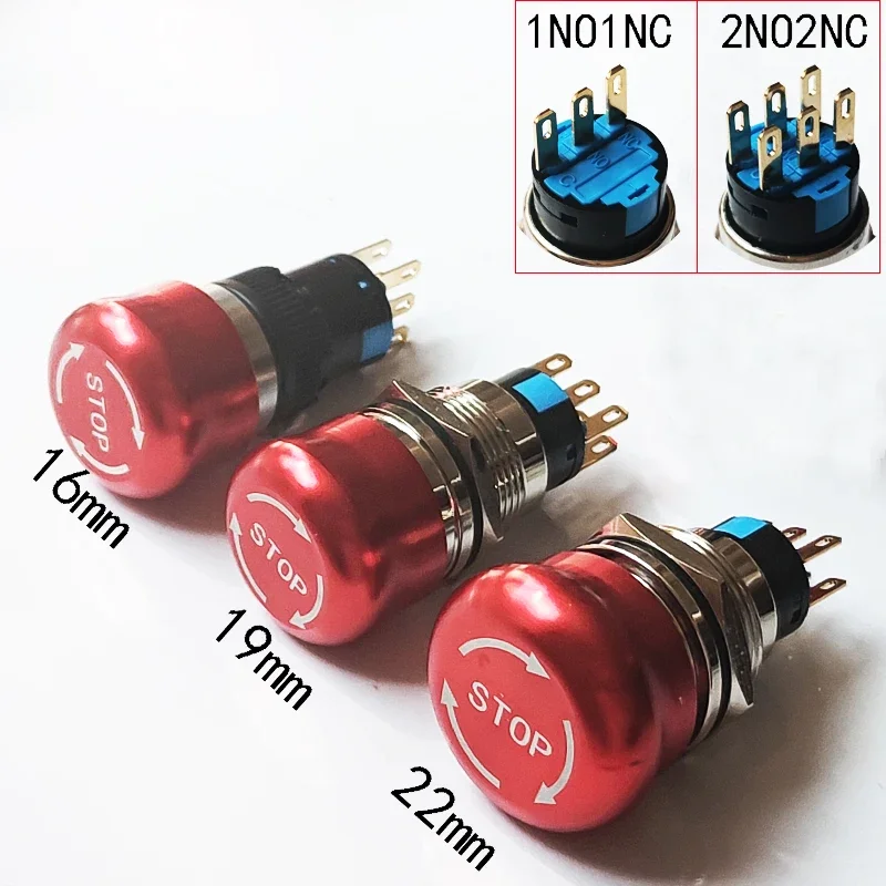 

Кнопка аварийной остановки алюминиевая 16 мм/19 мм/22 мм