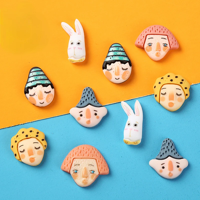 

Забавные мультяшные полимерные миниатюрные украшения для мальчиков и девочек, плоские материалы для скрапбукинга, кабошона, 10 шт.