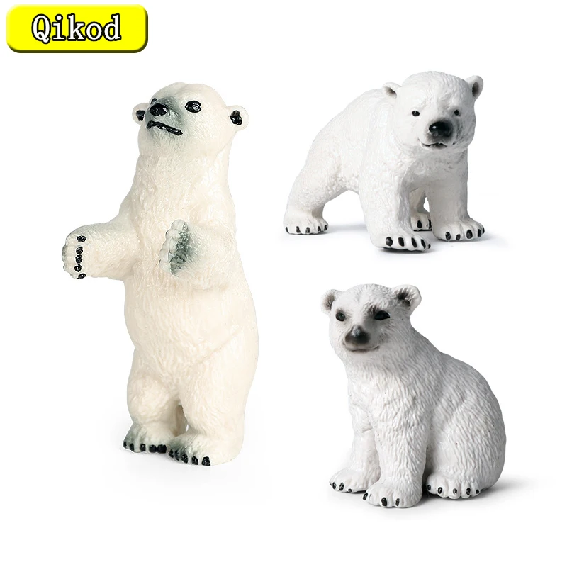Мини-модель полярного медведя коллекционная развивающая игрушка для детей