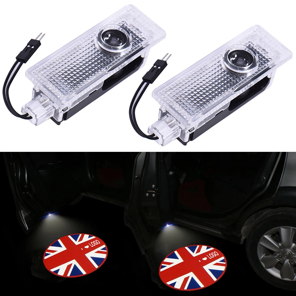 

2x Car Door Light Led Emblem Projector Ghost Courtesy Welcome Lamp For MINI Cooper One S R55 R56 R60 F55 F56 Countryman Clubman