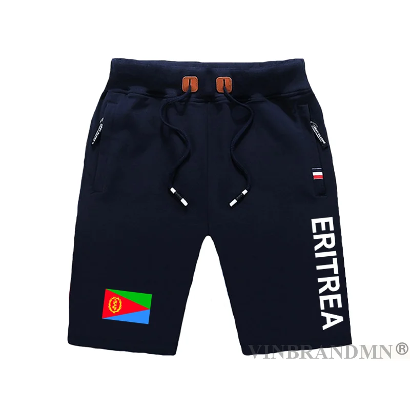

Эритрейские эритрейские мужские бордовые шорты с флагом, тренировочные спортивные шорты на молнии с карманом, бодибилдинг из 2023 хлопка от бренда ERI ER