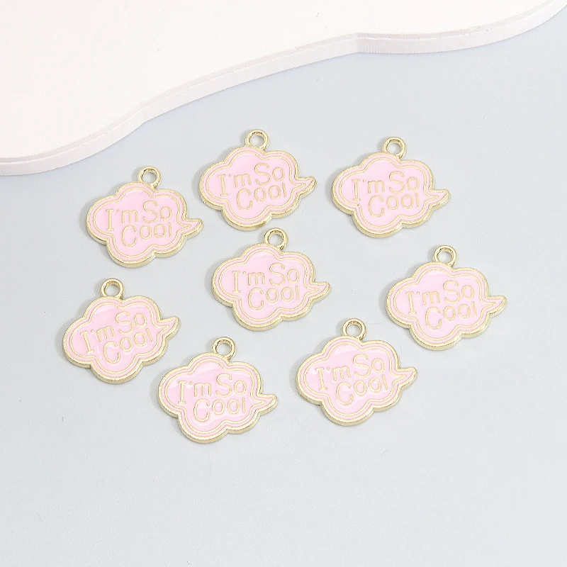 10 шт. милые Подвески в виде облака «I Am So Cool», модная подвеска золотого цвета для рукоделия, фурнитура «сделай сам», ожерелье, ювелирные аксессуары