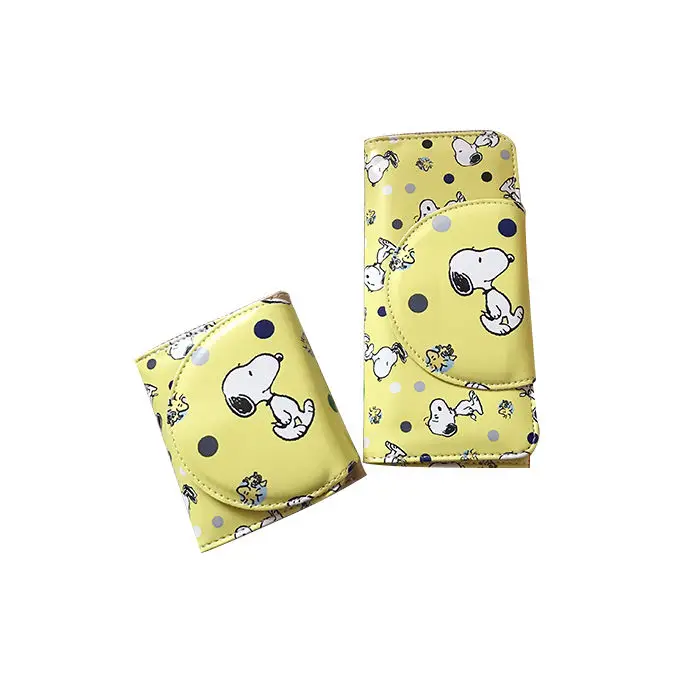 

Snoopy cute cartoon printing wallet simple girl heart length short wallet student PU fresh and sweet coin purse