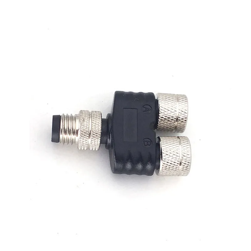 

M8 three-way pipe conversion plug waterproof sensor connector Male Female 3 pin 4 pin