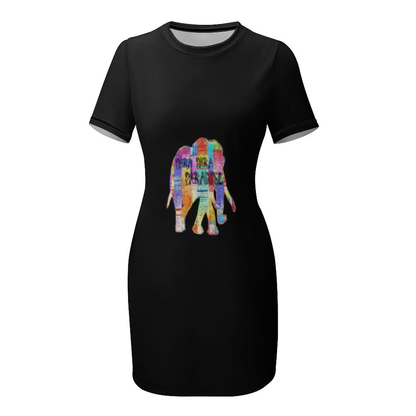 Футболка Para Paradise Платье с короткими рукавами и слоном платья длинными длинное