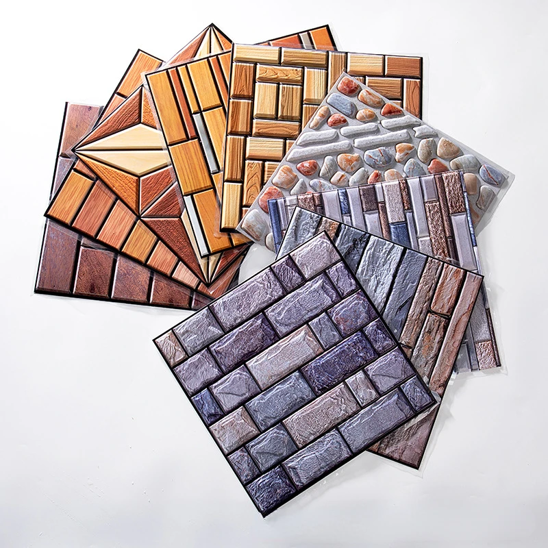 

10 pieces of 3D stereoscopic sticker anti-collision soft brick wall foam wallpaper adhesive waterproof and moisture proof