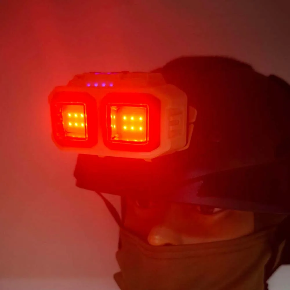 Фото Тактический FAST MICH NVG шлем, сигнальный датчик света, налобный фонарь с зарядкой через USB, фара для охоты, кемпинга, рыбалки №1