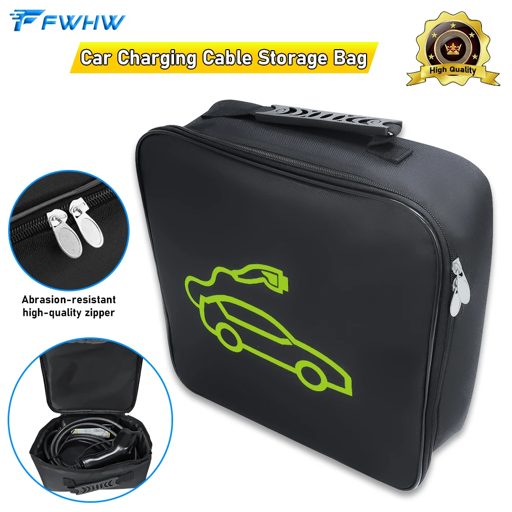 FWHW EV Charger Storager Bag EV Waterproof Fire Retardant Carry Bag For Electric Vehicle Charging Cables Container Storage