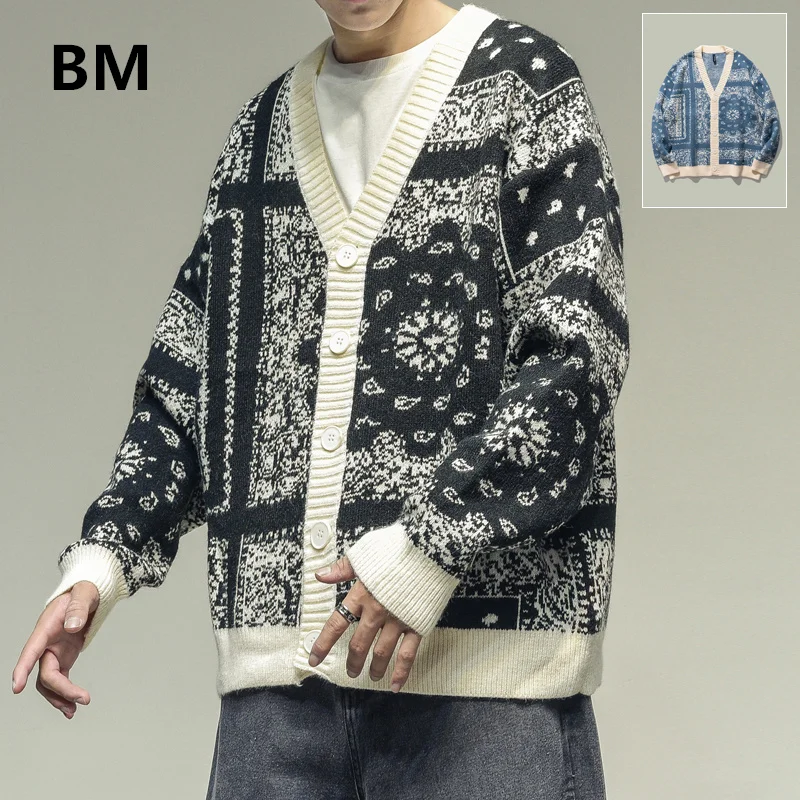 

Japanese Ethnic Fashion Cardigan 2022 Streetwear Harajuku Casual Sweater Men Clothing Winter Coat Retro Loose Couple Top Male