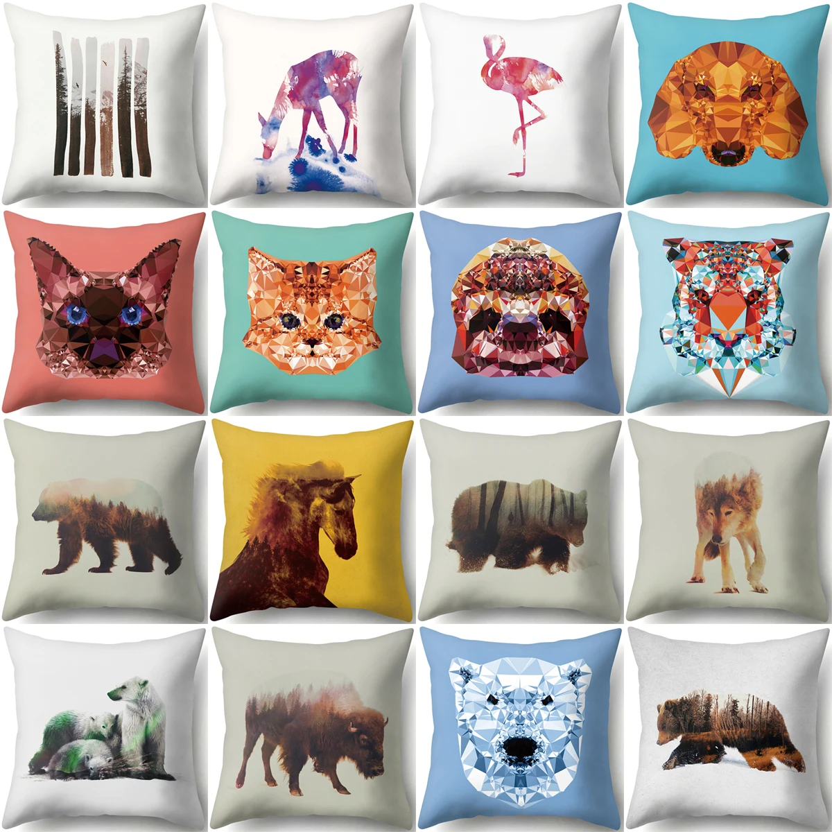 

ZHENHE чехол для подушки с изображением животного леса, украшение для дома, чехол для подушки, чехол для подушки, 18x18 дюймов