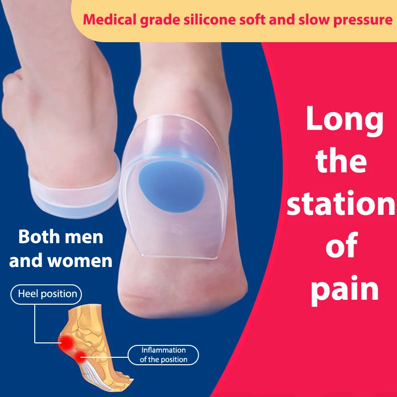 

1 Pair Silicon Gel Heel Cushion Relieve Foot Pain Care Half Heel Insole Pad