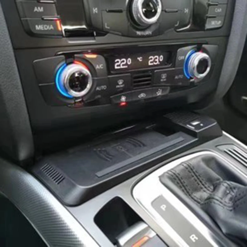 

Автомобильное беспроводное зарядное устройство 15 Вт, быстрое зарядное устройство qi, зарядное устройство, панель зарядного устройства для Audi A4 B8 A4 Allroad A5 S4 RS5 SQ5, аксессуары