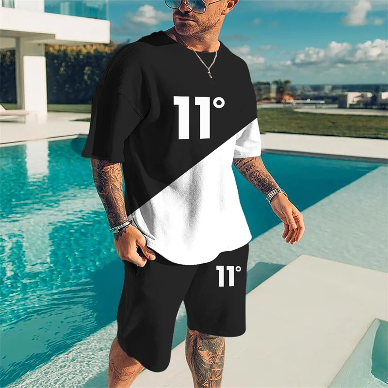 

Простые мужские комплекты, футболки, шорты, летняя одежда из 2 предметов, повседневная спортивная одежда, мужской спортивный костюм для бега...