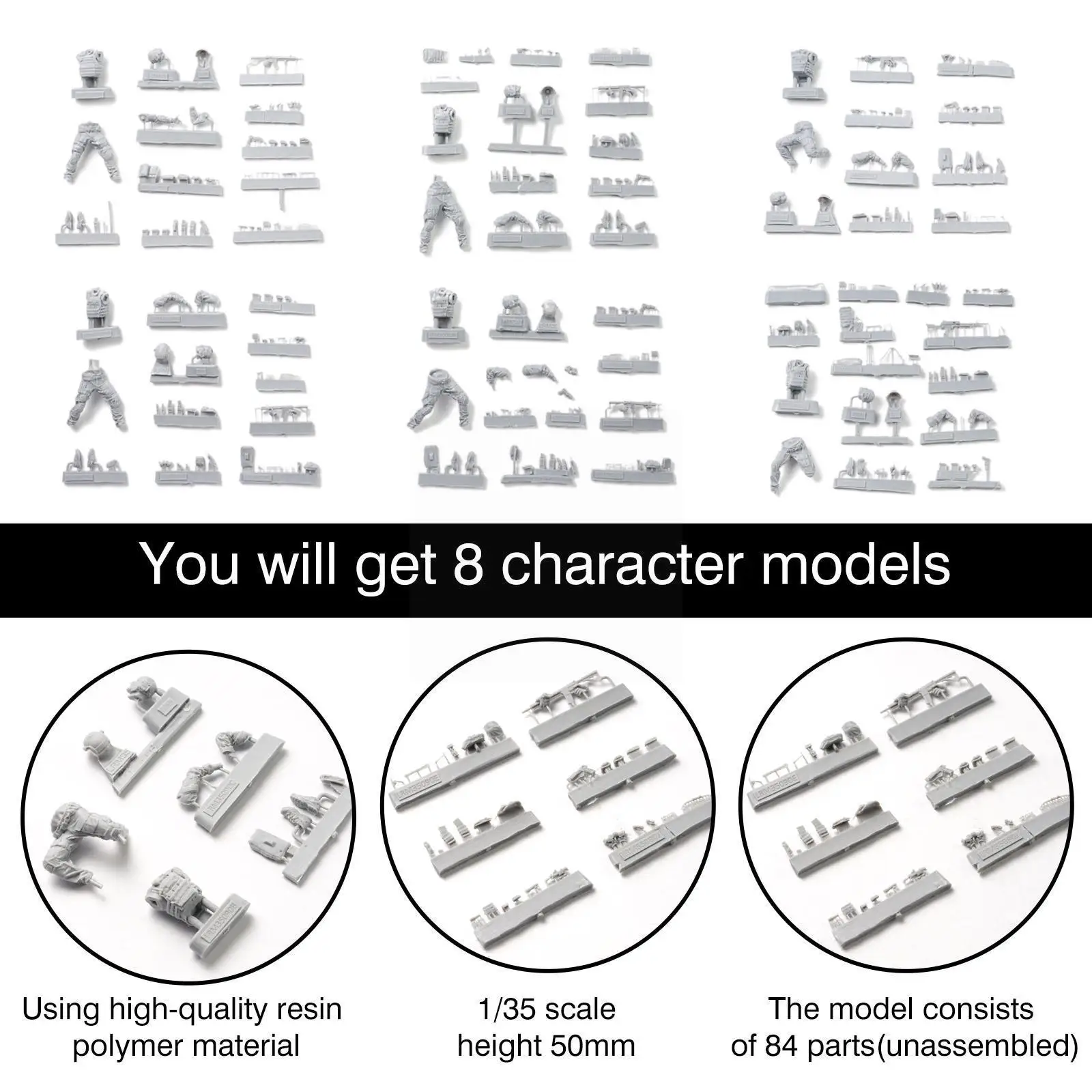 

1/35 Resin Soldier Model Kits DIY Figure Toy Scale A-887 Offer） (6 Model Army Piece) （Special Self-assembled I3L6