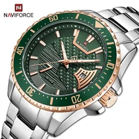 luxury watches for men top brand naviforce 9191 fashion green casual new man stainless steel waterproof quartz wristwatch