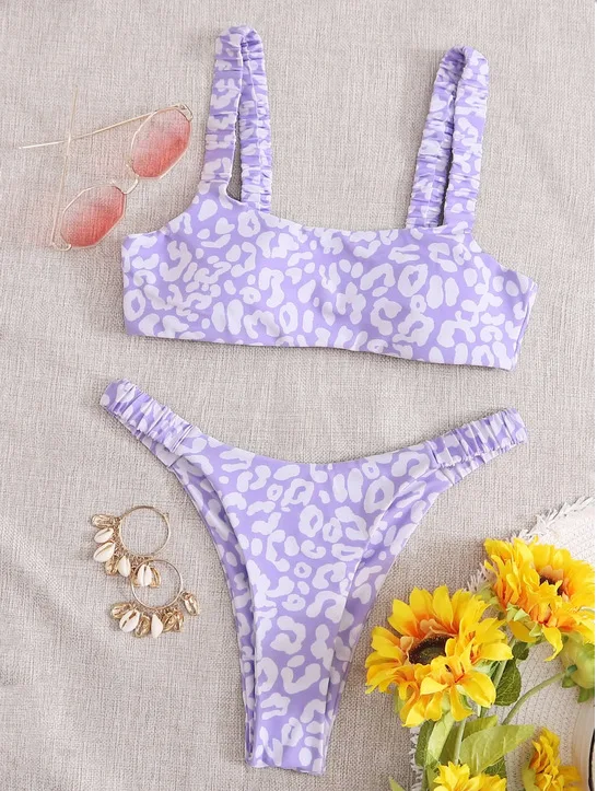 

Sexy Micro Bikini 2022 Women Orange Leopard Push Up Padded Thong Swimsuit Female Cut Out Bathing Suit Swimwear 2 Piece Sets