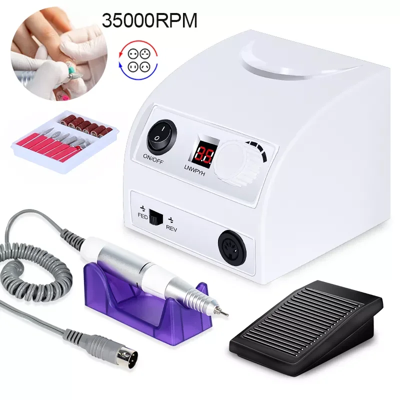 

2022New Nail Drill Machine Manicure Pedicure Nail Drill bits Kit Manicure Drills Accessories 35000/20000RPM nail drill machine