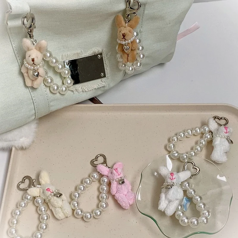 1 шт. брелок в виде куклы кролика с жемчугом