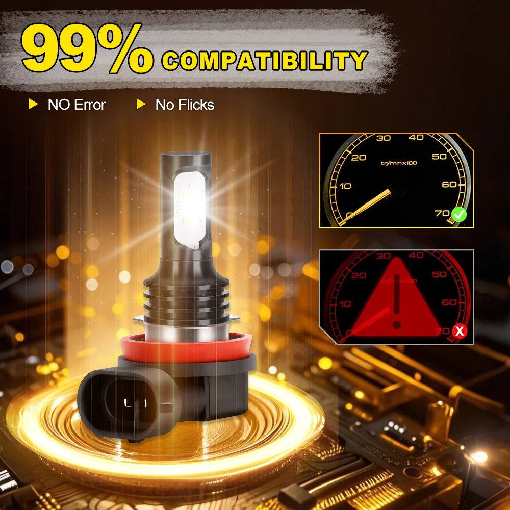 Фото 2 шт. светодиодные противотуманные фары Canbus 6000K для Audi A4 B7 2004 2005 2006 2007 2008 светодиодные передние противотуманные фары 12 В автоаксессуары №3