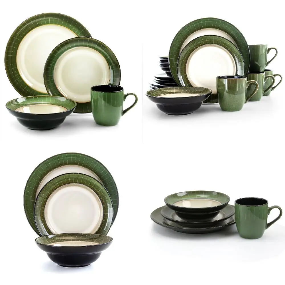 

Gorgeous 16-Piece Jade-Colored Stoneware Dinnerware Set - A Perfect Home and Entertaining Solution for Any Occasion!