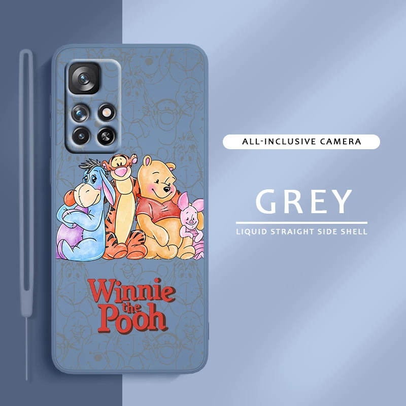 

Disney Winnie Pooh Piglet For Redmi K50 K40 K30 K20 10C X 9C T AT A 8A 7A Gaming Pro Plus Liquid Rope Phone Case
