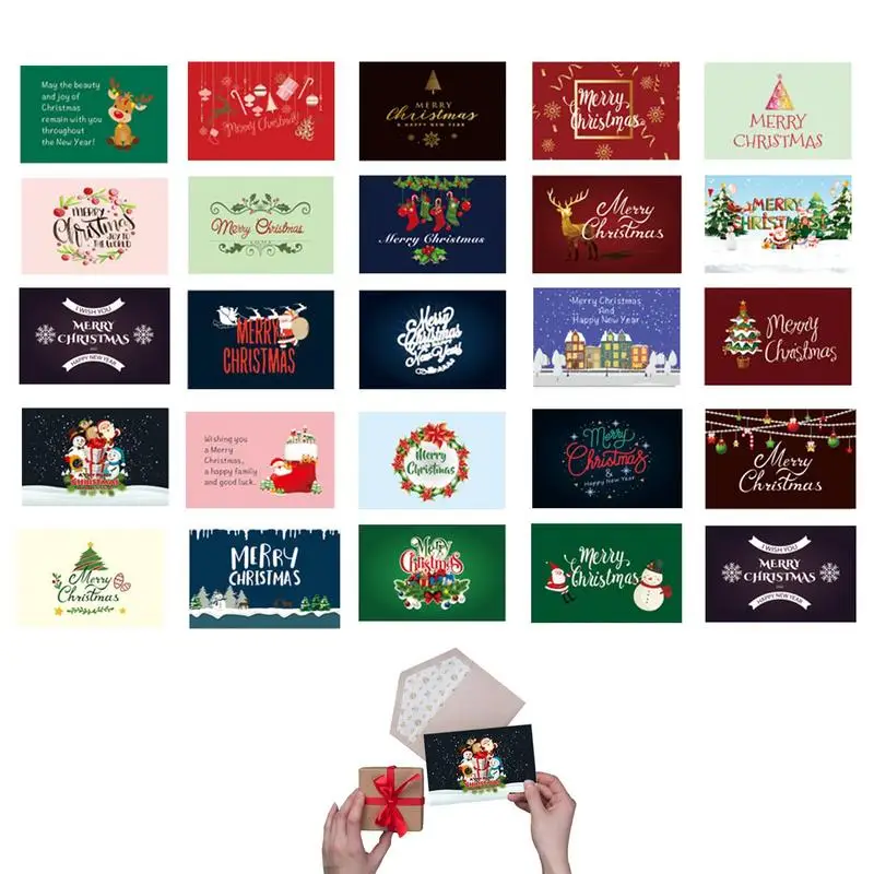 

Christmas Cards Christmas Cards With Envelopes And Stickers 24 Designs Merry Christmas Blank Cards Sets For Holiday New Year