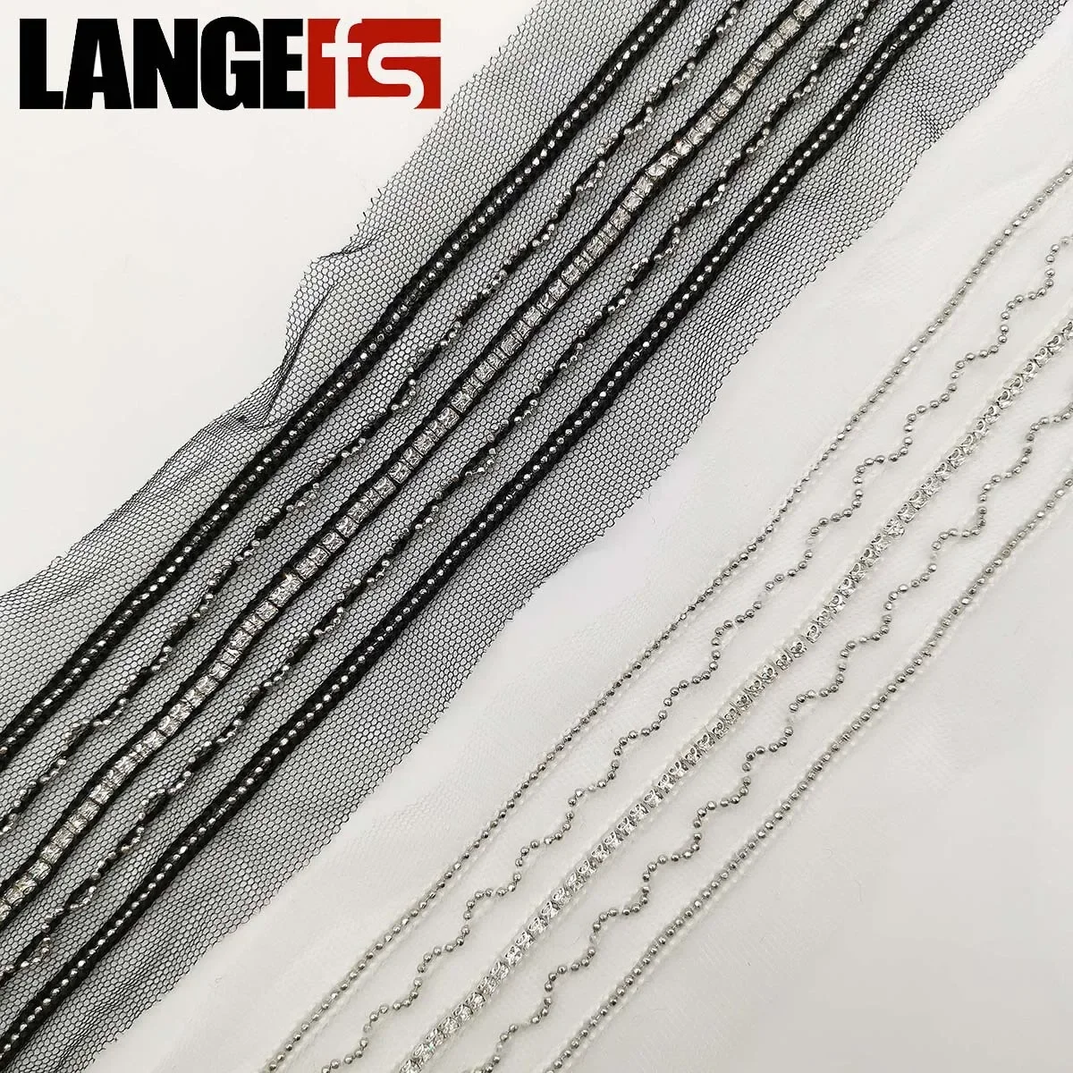 Черно-белая сетчатая тканевая цепочка ремешок аксессуары для одежды сделай сам