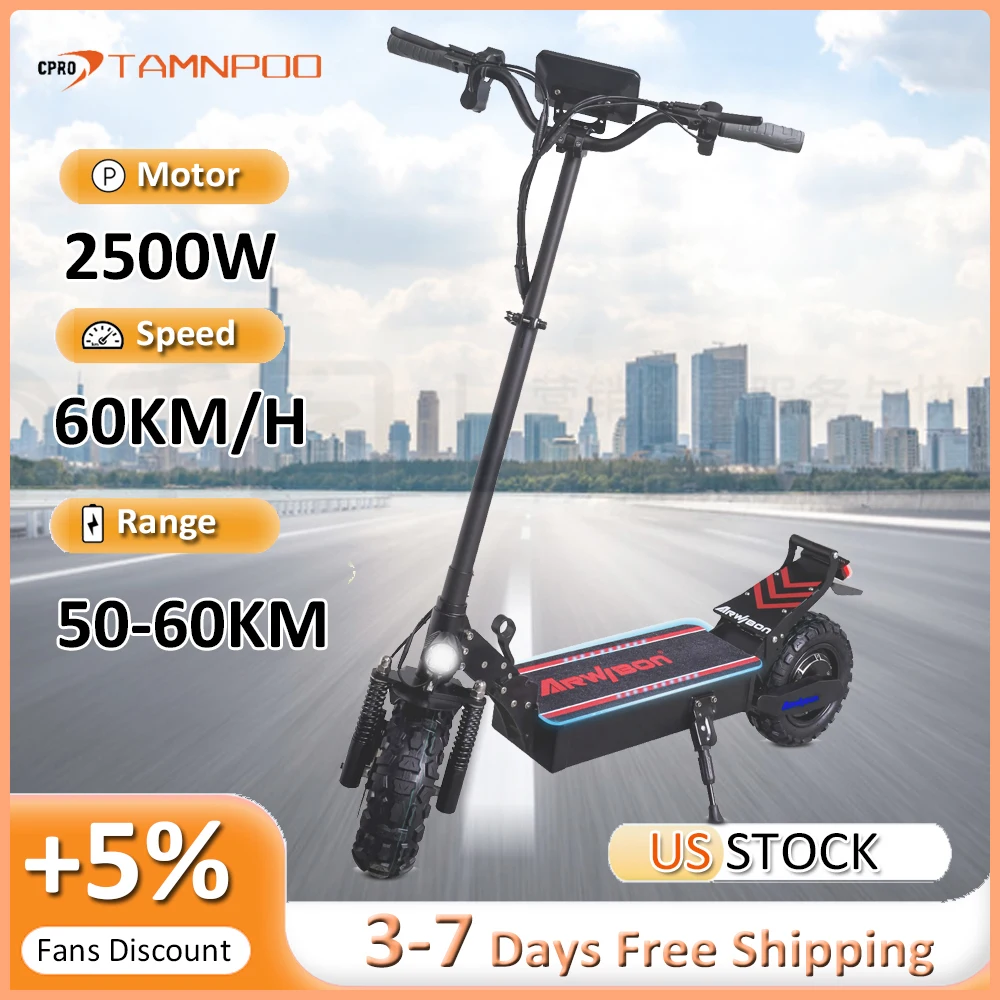 2500W Adults Electric Scooter 52V 18AH Up to 60KM/H 11 Inch 