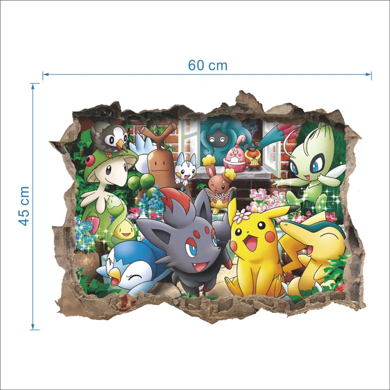 

3D наклейка на стену Пикачу Potdemiel