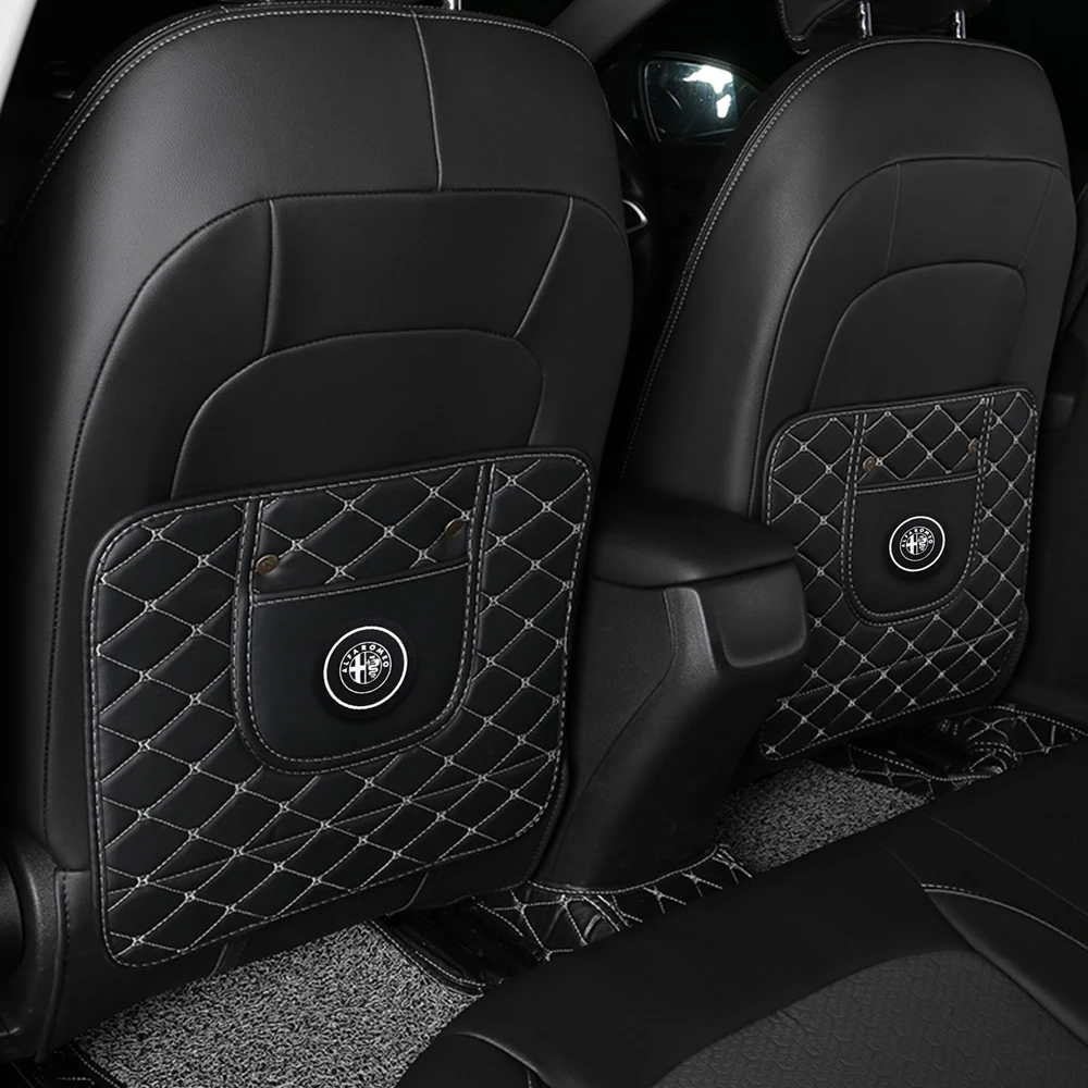 

Car Seat Back Kick Pad Protector Car Styling Leather For Alfa Romeo Mito 159 147 156 Giulietta Stelvio 166 ETC