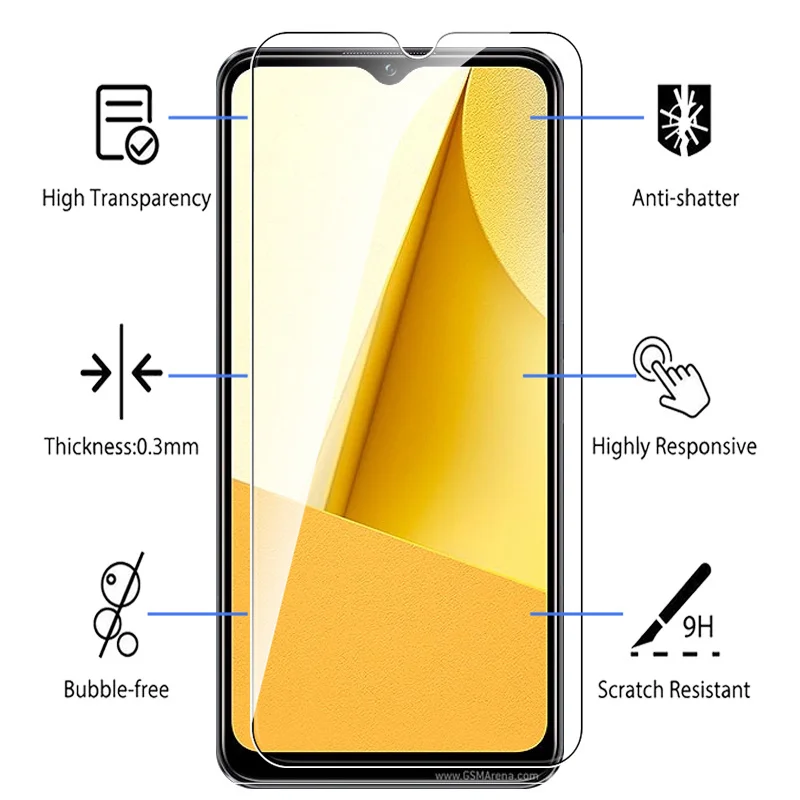 3 шт. 10D чехол из закаленного стекла 6 51-дюймовая защитная пленка для экрана Vivo Y16 Y 16