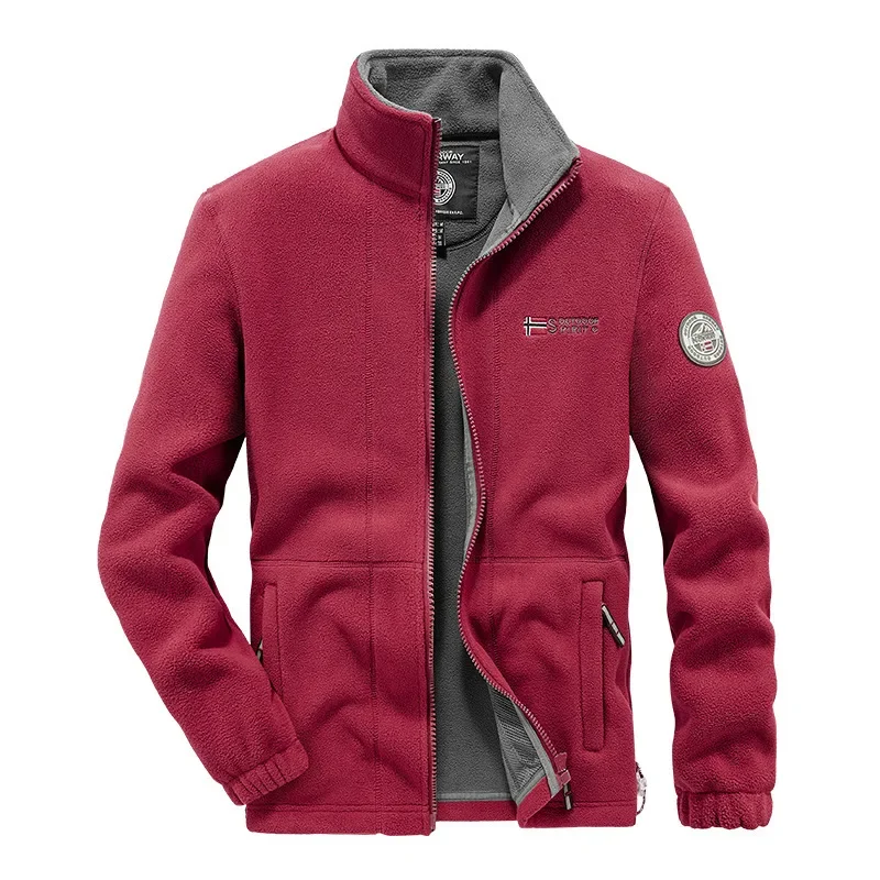 Мужская флисовая куртка с воротником-стойкой