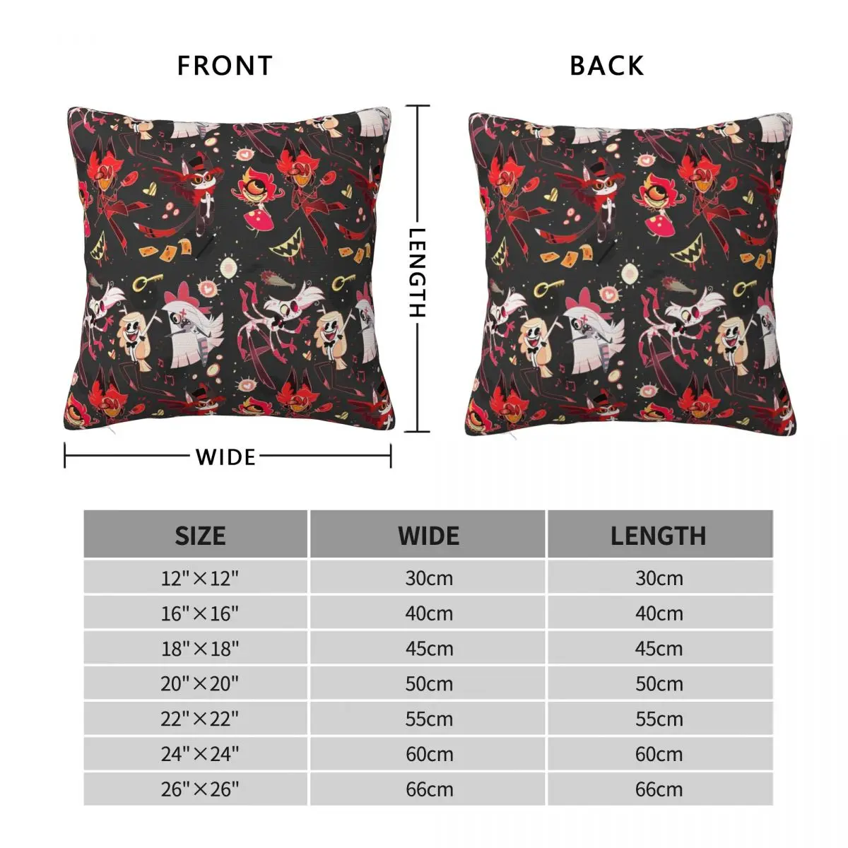 Черная комедия H-HazbinHotels наволочка с персонажами полиэстер чехол для подушки