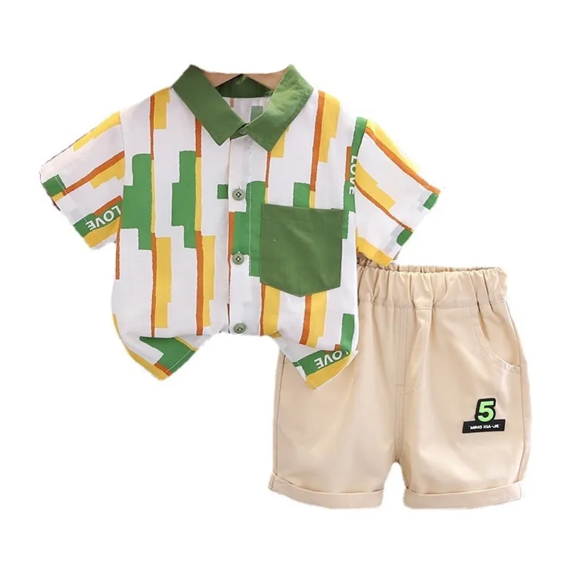 

New Summer Fashion Baby Clothes Suit Children Boys Shirt Shorts 2Pcs/Sets Toddler Casual Costume Kids Outfits Infant Tracksuits