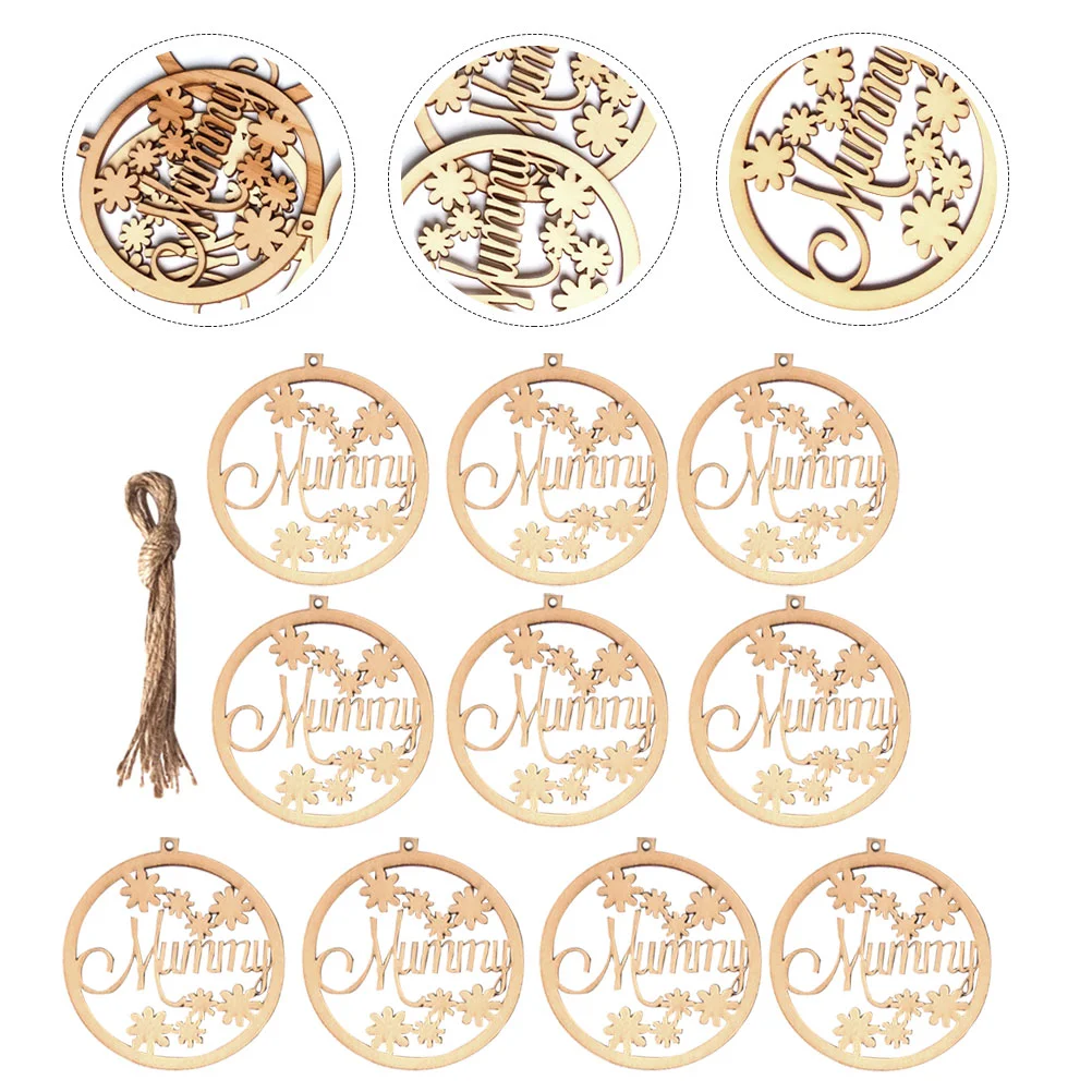 

10 шт., деревянные подвесные украшения для дома