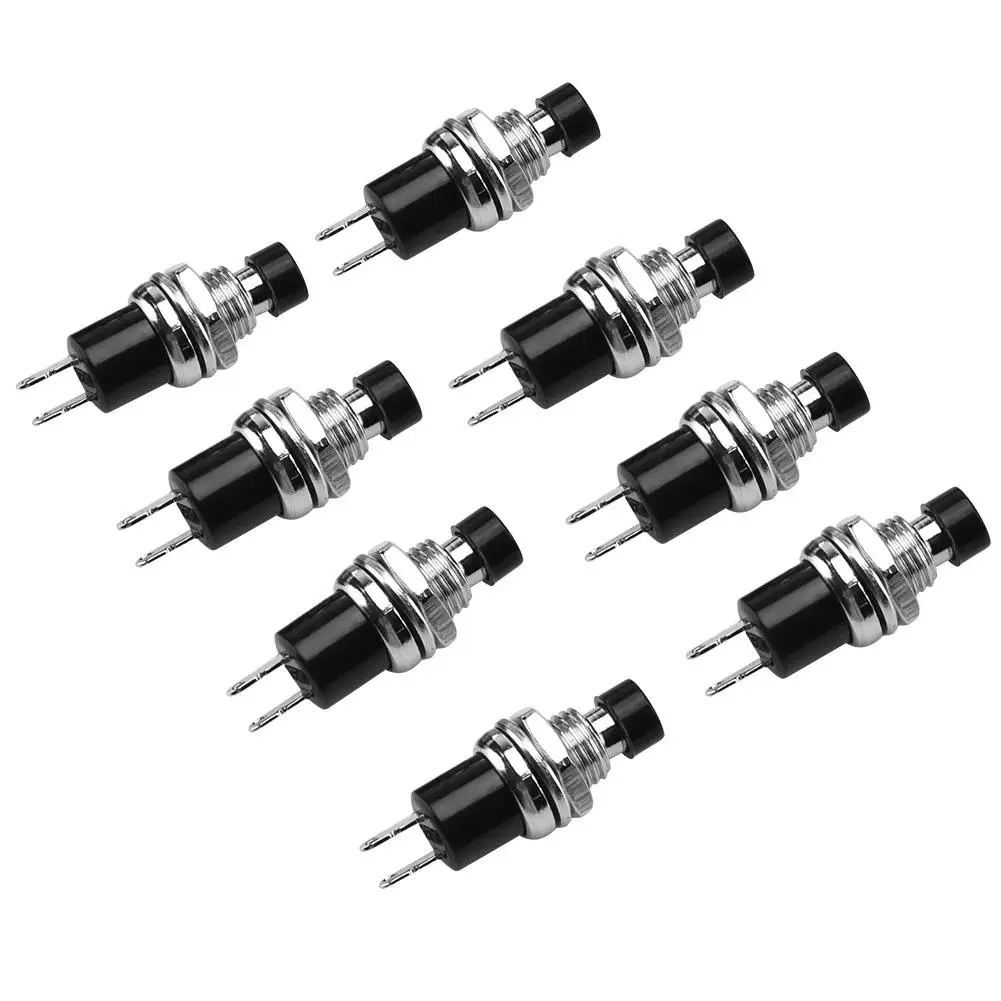 

10Pcs PBS-110 Round Mini Lockless Momentary Auto Reset Push Button Switch Momentary