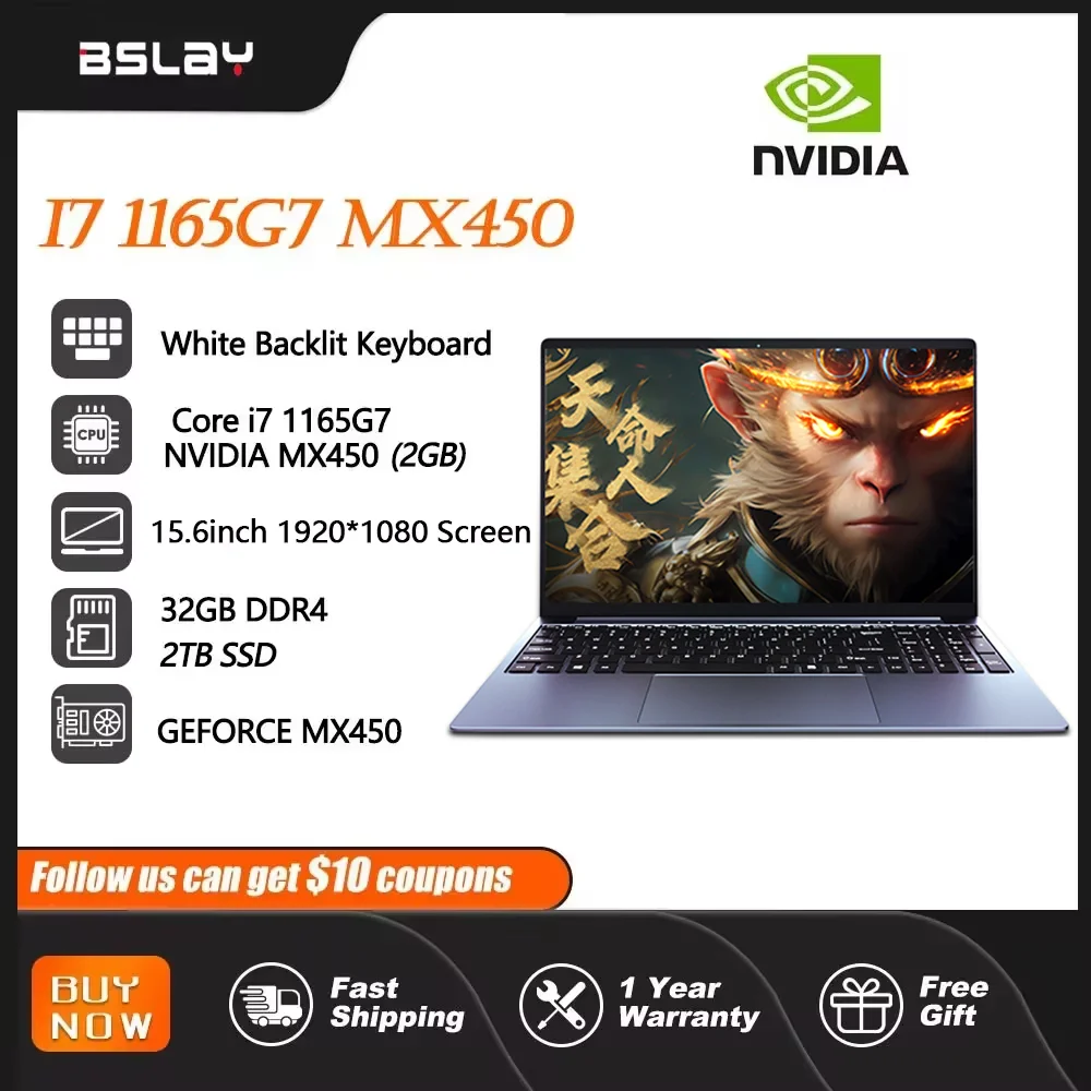 Ноутбук NVIDIA MX450 i7 1165g7 DDr4 32 Гб RAM 2 ТБ SSD ноутбук 15,6 ...