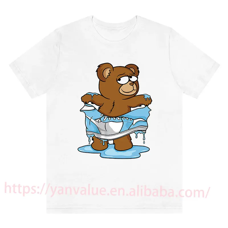 

New Design Luxury Quality Cotton Slim Fit Custom Logo Bear Graphic Print t shirt for Men