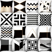 gold black geometric cushion cover polyester decorative sofa cushions pillow covers throw pillows 4545 pillow cases home decor