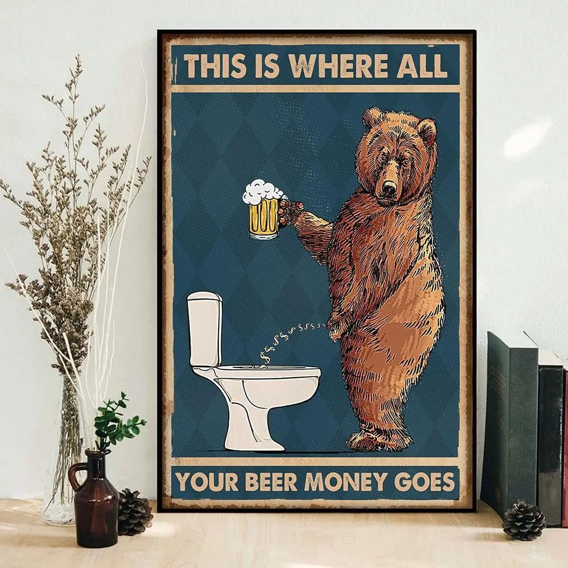 

Decorative Art Metal Tin Sign This Is Where All Your Beer Money Goes Poster Lover Gift Home Decor Wall Decor Cat Artwork Wall
