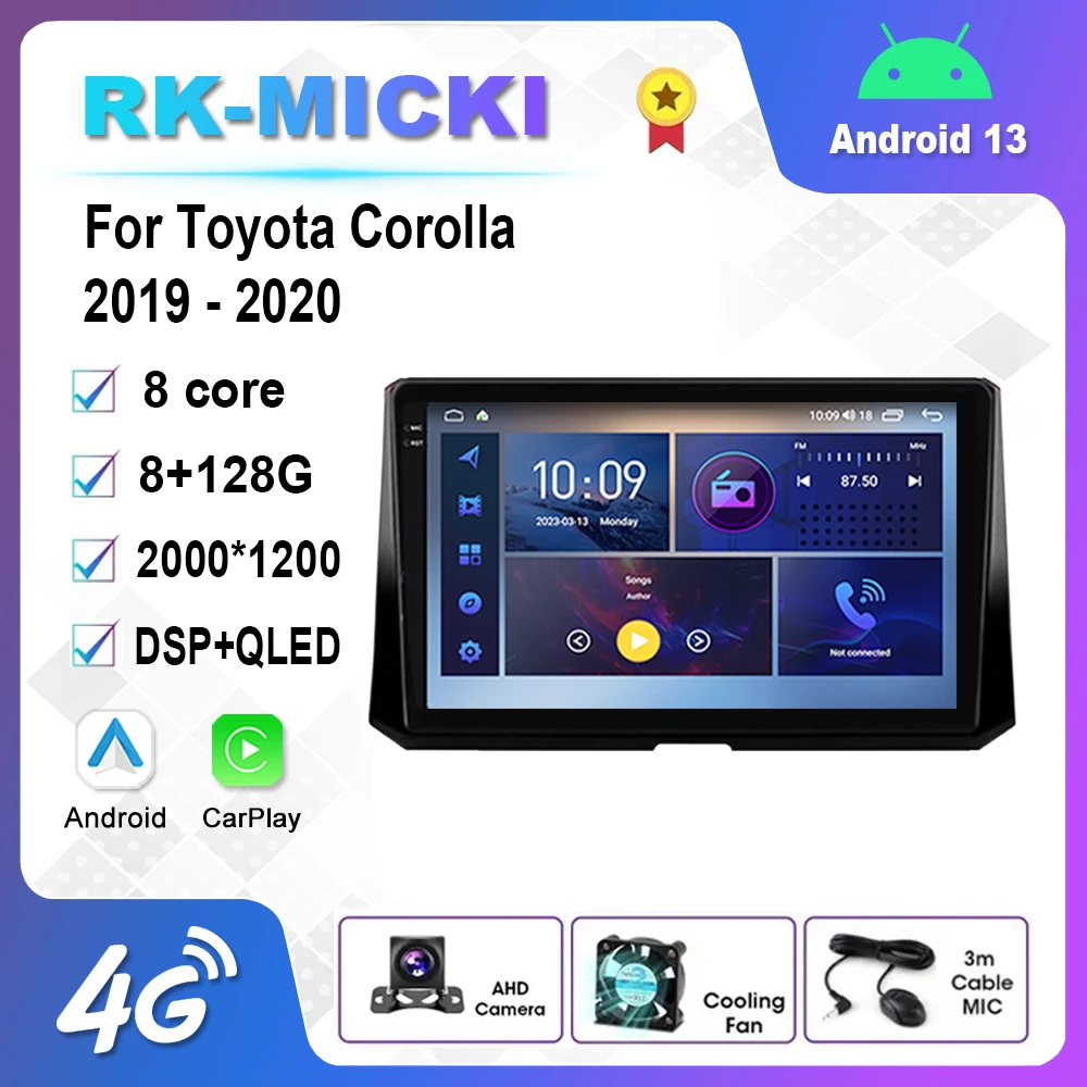 

9 Inch Android 12.0 Multimedia Player Auto Radio For Toyota Corolla 2019 - 2020 GPS Carplay 4G WiFi DSP Bluetooth