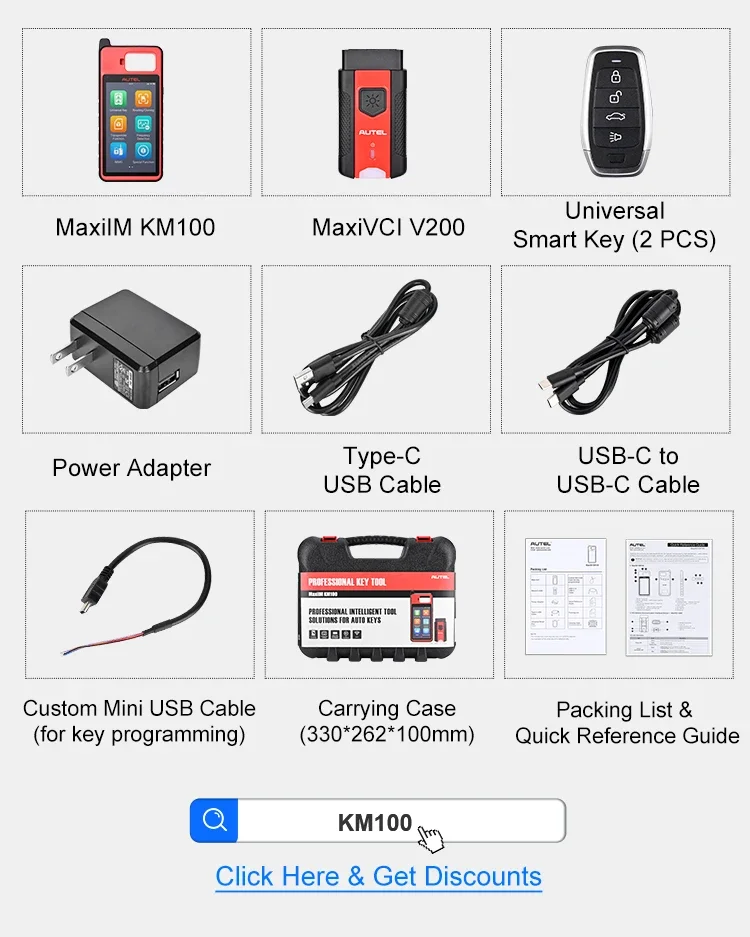 Универсальный генератор ключей Autel MaxiIM KM100 комплект программатора бесплатное