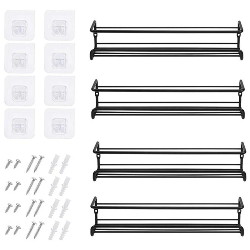 

Kitchen Spice Jar Storage Rack Cabinet Organizer Hanging Shelf Door Wall Mounted Seasoning Bottle Holder Kitchen Decor