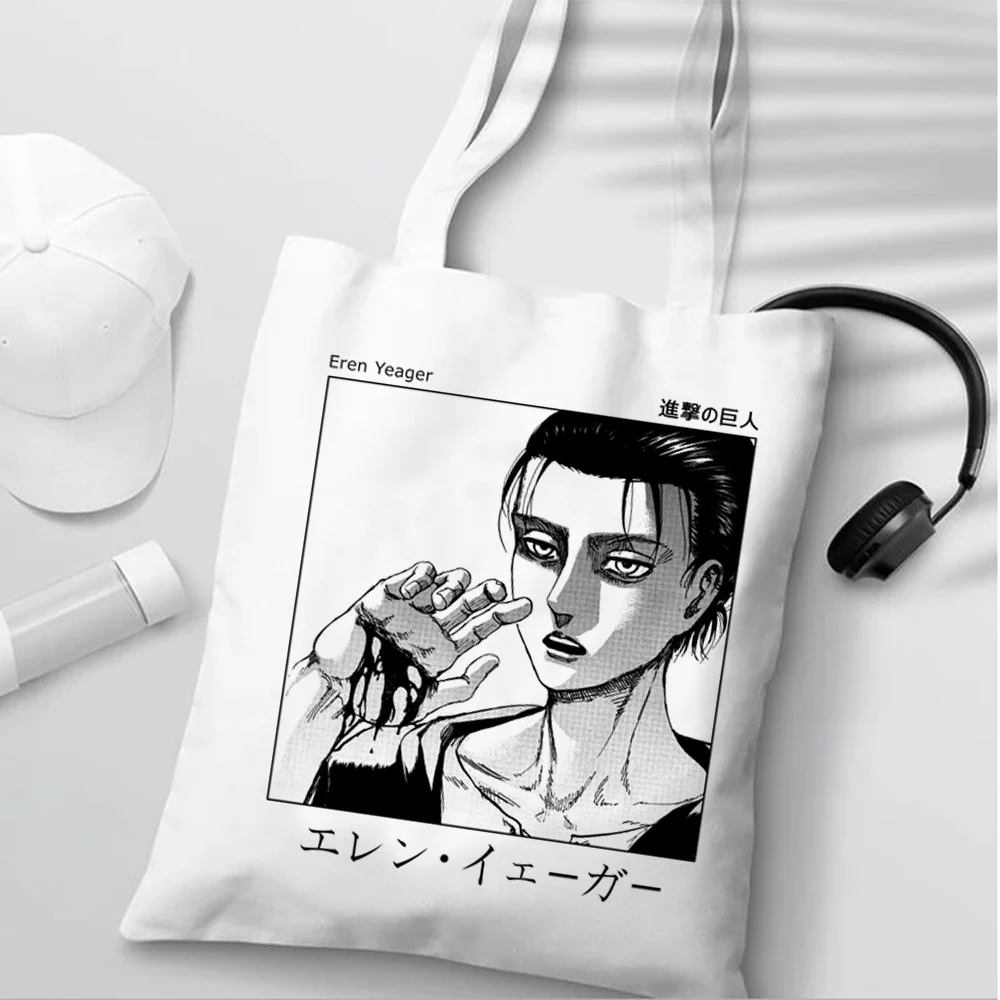 

attack on titan shopping bag bolso jute bag shopper canvas recycle bag cotton bag shoping reusable ecobag cabas