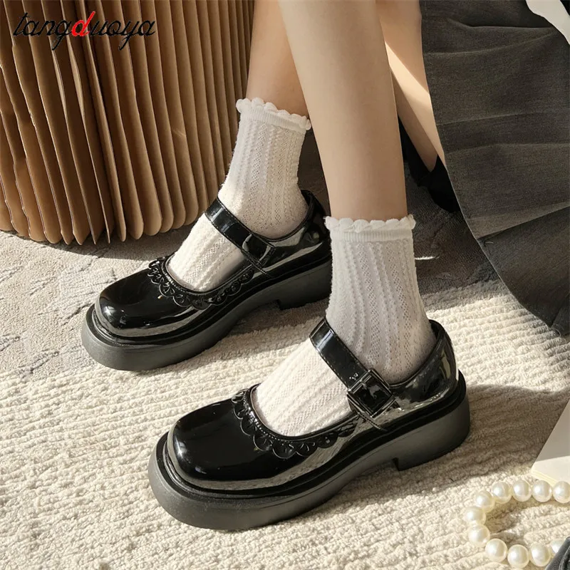 

lolita shoes Buckle Strap Round Toe spring outdoor casual ladies shoes student party shoes Mary Jane shoes zapatos de mujer 2022