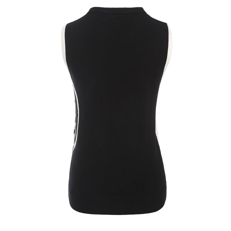 Cross-border Korean golf sweater vest female autumn and winter new fashion solid color knitted undershirt