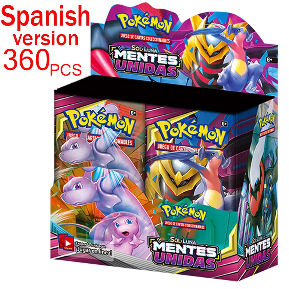 Pokemon 360 Booster Cards Pack Spanish Baby Cards Board Game Battle Cards Elf FUSION Card New Collectible