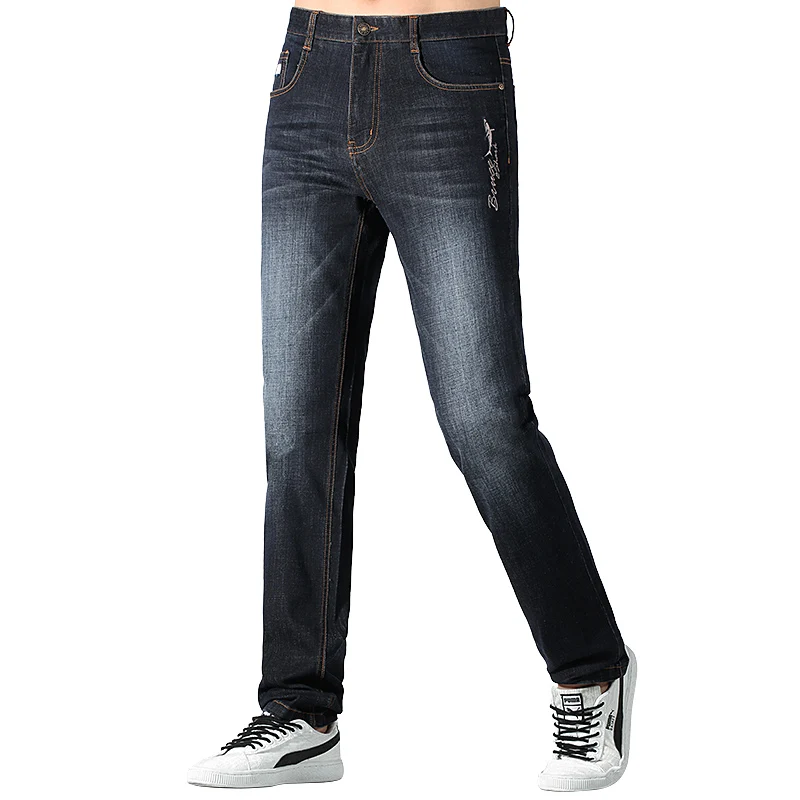 2023 New Summer Men's Jeans Stretching Cotton Bruce&Shark Loose Straight Casual  Fashion Denim Jeans Cowboys Jeans Big size 42